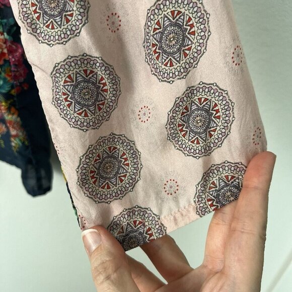 Johnny Was Silk Pintuck Tunic Blouse Maximalist Colorful Feminine Size XS - Picture 4 of 9